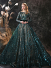 Abendkleid A-Linie Juwel Hals mit Zug Langarm Ärmel Reißverschluss Spitze Spitze Formelle Partykleider