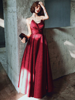 Abendkleid A-Linie Trägerlose Satin Stoff Bodenlange Plissee Social Party Kleider