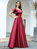 Abendkleid A-Linie V-Ausschnitt Bodenlang Eine Schulter Rückenfreie Polyester Baumwolle Formelle Partykleider