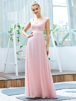 Abendkleid A-Linie V-Ausschnitt Spitze Mieder Bodenlang ärmellose rückenfreie Polyester Abendkleider