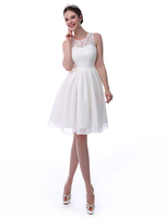Abendkleid aus Chiffon in Elfenbeinfarbe