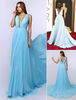 Abendkleid aus Chiffon in Hellblau