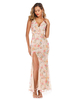 Abendkleid Champagner Ärmellose rückenfreie Polyester-Pailletten Knöchellange Kleider Langes Partykleid Festzugskleid