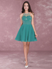 Abendkleid für Homecoming mit Halter aus mattem Satin A-Linie- und Perlen-Applikation Rubin