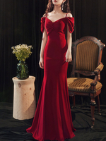 Abendkleid Mermaid Sweetheart Neck Bodenlange Kurzarm-Abendkleider Partykleid