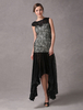 Abendkleid mit Spitzen in Schwarz Milanoo
