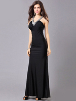 Abendkleid mit V-Ausschnitt