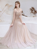 Abendkleid Nude Farbe A Linie Bateau Neck Bodenlange Pailletten Formelle Partykleider Festzugskleid
