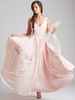 Abendkleid Rosa A-Linie V-Ausschnitt Spitze Bodenlange Spitze Social Party Kleider