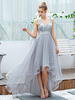 Abendkleid Splitter Ärmellose A-Linie V-Ausschnitt Tüll Rückenfrei Sweep Applique Maxi Formelle Partykleider