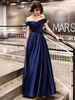 Abendkleider aus der Schulter Abendkleid lang Satin Maxi formelle Kleider