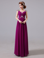 Abendkleider formale Chiffon lange Abendkleid Sicke geraffte bodenlangen besonderen Anlass Kleid