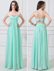 Abendkleider Herz-Ausschnitt Hochzeit A-Linie- Ballkleider Chiffon Formelle Kleider ärmellos mit Reißverschluss Mintgrün bodenlang