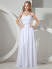 Abendkleider Herz-Ausschnitt Hochzeit ärmellos Ballkleider Weiß Chiffon A-Linie- mit Reißverschluss bodenlang natürliche Taillenlinie