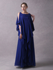 Abendkleider mit Bateau-Kragen Hochzeit ärmellos Brautmutterkleider Königsblau Formelle Kleider Chiffon A-Linie- und Reißverschluss bodenlang
