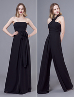 Abendkleider trägerlos Hochzeit ärmellos Abendkleider Chiffon Schwarz Formelle Kleider Chiffon Etui- bodenlang verdreht
