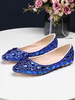 Abendschuhe Blond Leder Spitz Strass Luxus Abend Wohnungen