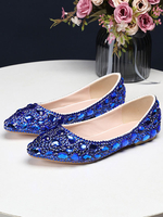 Abendschuhe Blond Leder Spitz Strass Luxus Abend Wohnungen
