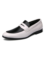 Abendschuhe für Herren Fantastische Slip-On-Schuhe mit runder Zehe in Schwarz aus PU-Leder