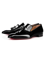 Abendschuhe für Mann runde Zehen schwarze Nieten Slip-On Cowhide Party Schuhe
