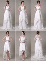 Abnehmbare Hochzeitskleid Sweetheart a-line Strass Schärpe Gericht Zug Brautkleid mit Schleife Milanoo