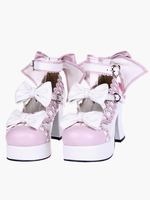 Absatz-Plattform Lolita Schuhe in Rosa und eiß