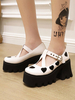 Academic Lolita Footwear Weiße runde Zehen-PU-Leder-Lolita-Schuhe