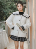 Akademische Lolita Mäntel Weißer Polyester Seemannskragen Langarmmantel Winter Lolita Outwears