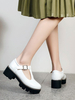 Akademische Lolita-Schuhe weiße PU-Leder-runde Fuß-Lolita-Pumps