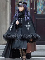 Akademisches Lolita 2-teiliges Set Schwarze Schnürösen Langarm-Überrock-Blusen-Outfits