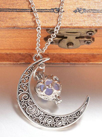 Anhänger leuchtende Halskette Crescent Moon Alloy Boho Schmuck