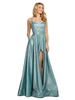 Anpassen Abendkleid A-Linie Polyester Sweep Criss-Cross Formelle Partykleider Rückenloses Polyester Festzugskleid