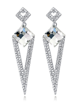 Anweisung Tropfen Ohrringe Silber Strass Hochzeit Ohrringe formale Ohrringe