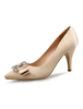 Aprikose High Heels Satin spitz Strass Slip auf Pumps Damen Schuhe