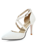 Aprikose High Heels spitz Zehen Criss-Cross Frauen Volltonfarbe Pumpen