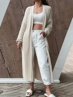 Aprikosenpullover Cardigans Frauen Langarm Maxi Cardigans