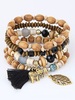 Armband für Damen Holz Armkette im casualen Stil mit Fransen für Damen
