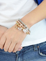 Armband für Frau blond Schmetterling Metall Animal Print Armbänder