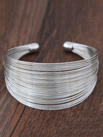 Armband für Frau mehrschichtige silberne Metallarmbänder