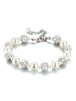 Armbänder Damen Armband Silber Shamballa Metal Imitation Pearl