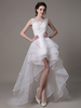Asymmetrisches Organza Brautkleid mit Spitze Blumen Milanoo