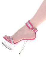 Attraktive Plateau-Sandaletten mit Fesselriemchen in Rosa