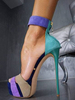 Attraktive Sandaletten 2020 aus mit Stilettos und blaugrünim schicken %26 modischen Style für Rave Klub und Sommer Plusgröße und Damen