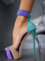 Attraktive Sandaletten 2020 aus mit Stilettos und blaugrünim schicken %26 modischen Style für Rave Klub und Sommer Plusgröße und Damen