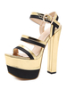 Attraktive Sandaletten aus mit Blockabsatz in Goldenim schicken & modischen Style für Rave Klub und Sommer Sandalen und Damen