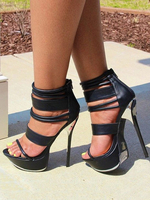 Attraktive Sandaletten aus mit Stilettos im schicken %26 modischen Style PU für Sommer Sandalen und Damen
