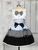 Attraktives Lolita Träger Kleid mit Schleifen und Farbblock