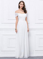 Aus-die-Schulter-Chiffon Brautjungfer Kleid