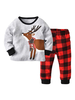 Baby Weihnachtspyjama Outfit Plaid gedruckt Kinder Faschingskostüme Set