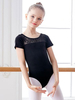 Ballett Tanz Kostüme Schwarz Damen Kinder Ballerina Spitze Plissee Kunstwerk Formgebung Lycra Spandex Overall Overall Tanzkleidung